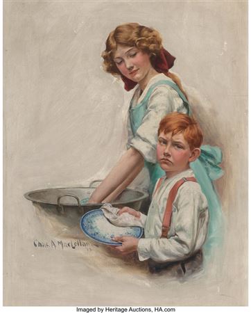 Boy Drying Dishes, The Saturday Evening Post cover