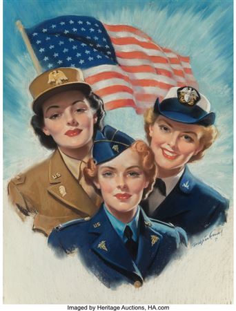 Herlach Barklow WWII, They Also Serve, calendar illustration