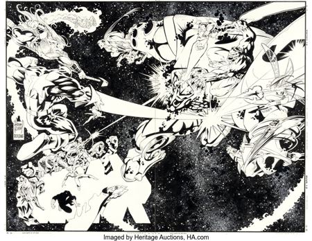 Adam Kubert and Jesse Delperdang Onslaught: Marvel #1 Wraparound Cover Original Art (Marvel, 1996)
