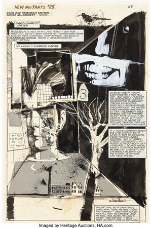 Bill Sienkiewicz The New Mutants #25 Legion Character Profile First Appearance Original Art (Marvel, 1985)