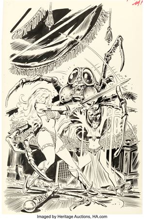 Frank Thorne Red Sonja #3 Cover Original Art (Marvel, 1977) by Frank Thorne - Auction record, sale price, and art valuation. Compare with similar artists and explore comparable artworks.