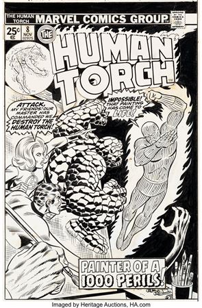 Ron Wilson and Frank Giacoia Human Torch #8 Fantastic Four Cover Original Art (Marvel, 1975)
