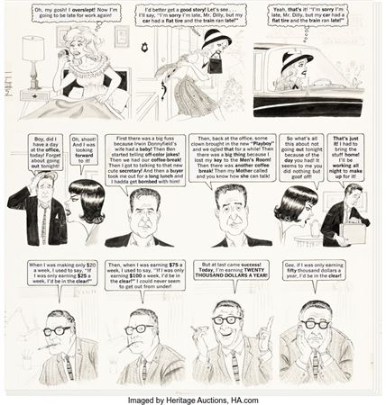 Dave Berg MAD #97 Complete 4-Page Story "The Lighter Side of Employees" Original Art (EC, 1965)