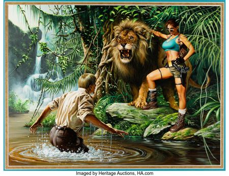 Joe Jusko Tomb Raider: The Greatest Treasure of All Double Splash Pages 2-3 Original Art (Top Cow/Image, 2002)