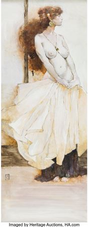 Topless Female Painting Original Art (undated)