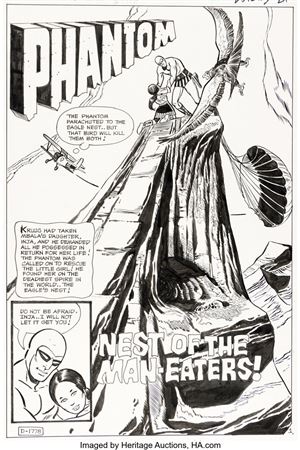Pat Boyette The Phantom #46 Splash Page 1 Original Art (Charlton, 1971)