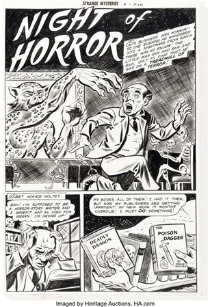 Robert Webb and S.M. Iger Studio Strange Mysteries #9 Complete 7-Page Story "Night of Horror" Original Art (Superior, 1953)