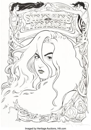 Terry Moore Strangers in Paradise #5 Cover Original Art and Color Separations (Abstract Studio, 1995)
