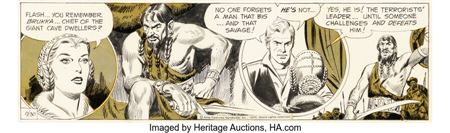 Dan Barry Flash Gordon Daily Comic Strip Original Art dated 9-30-75 (King Features Syndicate, 1960's)