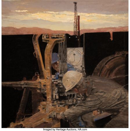 Two Roughnecks on an Oil Rig