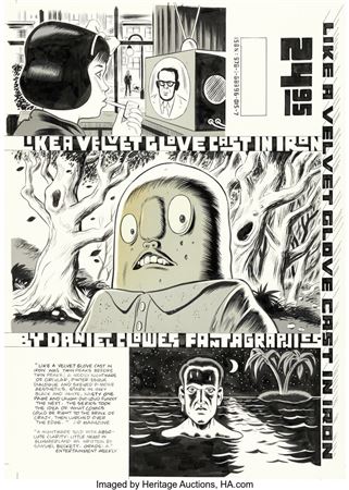 Daniel Clowes Like A Velvet Glove Cast In Iron TPB Back Cover Original Art (Fantagraphics, 2017)