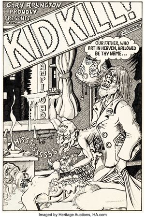 Jim Osborne Gary Arlington's Thrilling Murder Comics #1 Complete 8-Page Story "Kid Kill" Original Art (San Francisco Comic Book Co., 1971)
