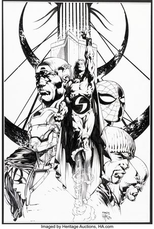 David Finch and Danny Miki New Avengers #10 Cover Original Art (Marvel, 2005)