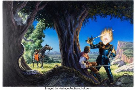 Richard Hescox Sorcerer's Son Paperback Novel Cover Painting Original Art (Signet, 1989)