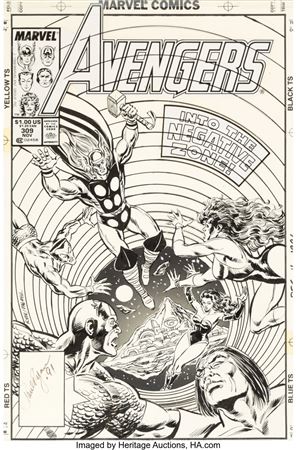 Paul Ryan and Tom Palmer Avengers #309 Cover Original Art (Marvel, 1989)