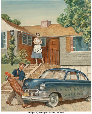 This Car Needs Washing, The Saturday Evening Post Cover