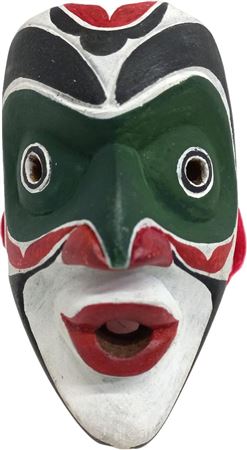 Tlingit Carved Miniature Painted Wooden Mask