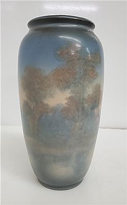 Landscape Pottery Vase Autumn Sunset 1931