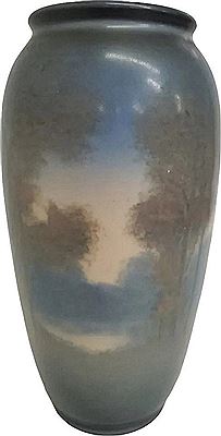 Landscape Pottery Vase Autumn Sunset 1931