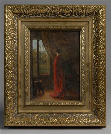Figure in a Red Robe Standing by a Window
