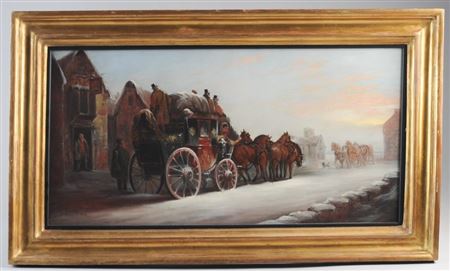 Coaching Scene Showing a Coach in Front of a Village Inn