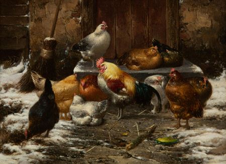 Chickens in a Courtyard