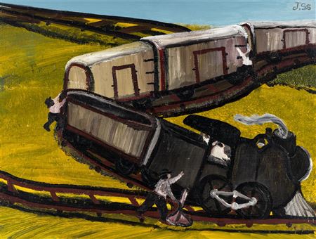 Untitled (Freight Train), 1979-80 by Johnnie Swearingen - Auction record, sale price, and art valuation. Compare with similar artists and explore comparable artworks.