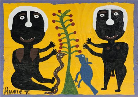 Adam & Eve + Fruit Tree & Bird Snake