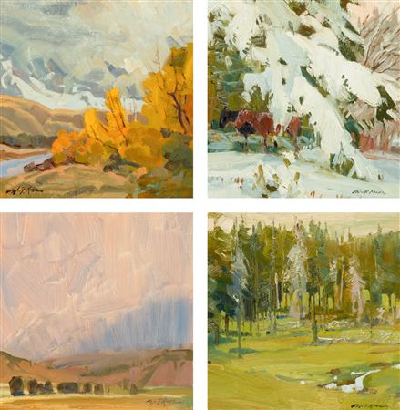 Four Works: Coming Storm, Shelter, As Brooke Make Rivers and Stormy Landscape