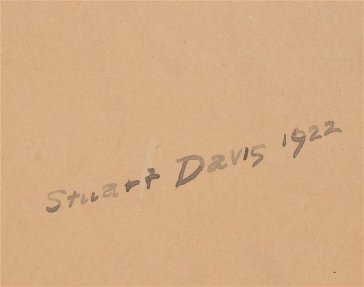 Stage Set for "The Puritans," 1922 - auctioned 05/19/2023 - Stuart Davis signature example for authentication verification from auction lot 7337892
