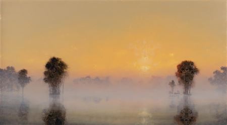 Flooded River at Dawn (Mass MoCa #7), 2005 by Stephen Hannock - Auction record, sale price, and art valuation. Compare with similar artists and explore comparable artworks.