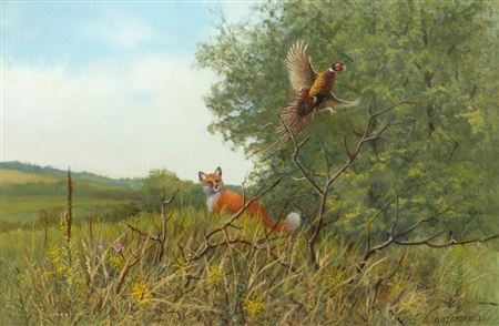 Red Fox and Pheasant, 1988