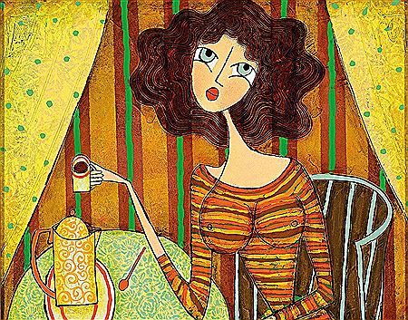 Woman drinking coffee