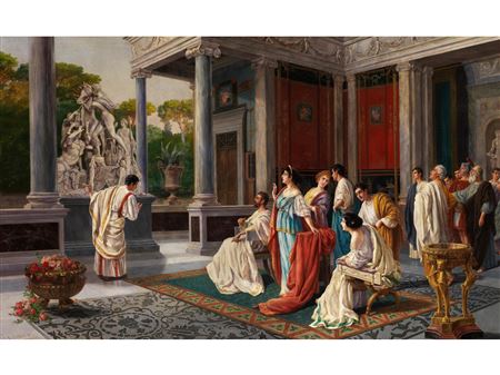 Sample artwork by Pietro Gabrini (1856 - 1926), known for figural painting - View similar artists and auction records