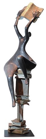 LARGE BRONZE SCULPTURE "ACCUMULATING KNOWLEDGE", 2001