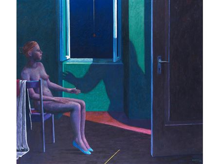 SITTING WOMAN IN FRONT OF HUMAN SHADOW