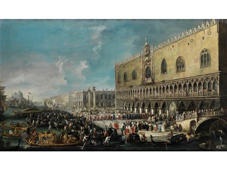 VENICE – THE RECEPTION OF THE PAPAL NUNCIO CARLO GAETANO STAMPA IN FRONT OF THE DOGE’S PALACE IN 1721