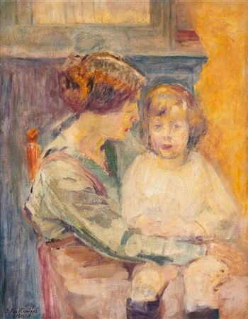 Mother and her young daughter (fauvism)