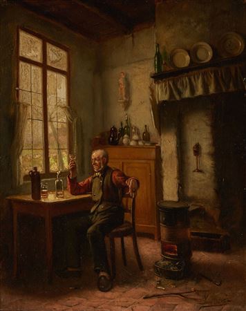 The tasting of the liqueur.