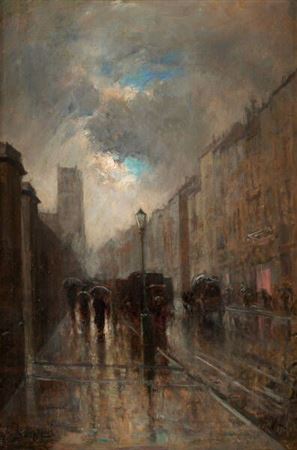 Bruxelles, Rue de Brabant animated in the rain. by François Binje - Auction record, sale price, and art valuation. Compare with similar artists and explore comparable artworks.