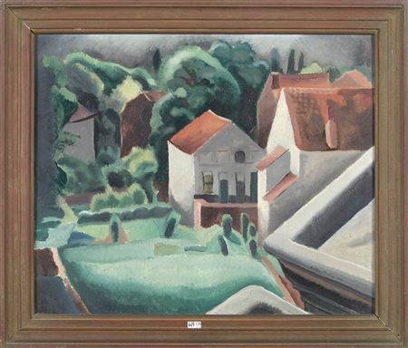 "View of the garden from the balcony".