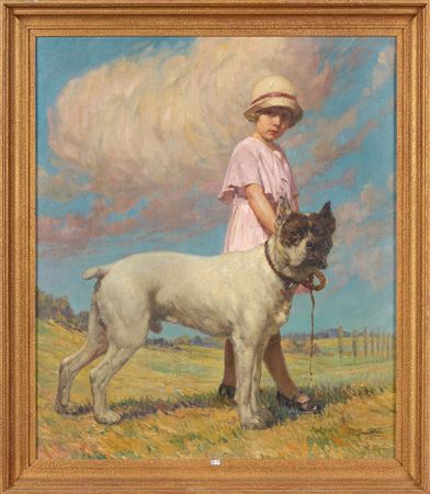 "Lucie and her dog"