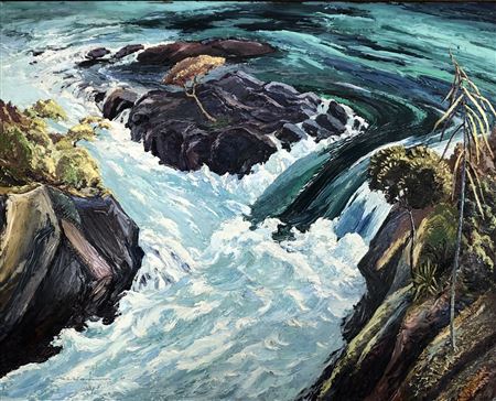 ARATIATIA RAPIDS, 1967 by Reg J Waghorn - Auction record, sale price, and art valuation. Compare with similar artists and explore comparable artworks.
