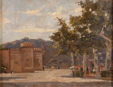 "Piazza di Porta Saragozza from Viale Pepoli."
