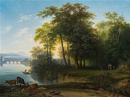 Landscape with shepherd and grazing animals by Martin Molitor - Auction record, sale price, and art valuation. Compare with similar artists and explore comparable artworks.