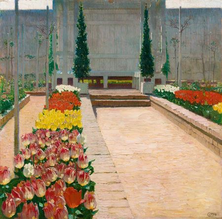 Garten im Frühling auf der Hohen Warte by Carl Moll - Auction record, sale price, and art valuation. Compare with similar artists and explore comparable artworks.