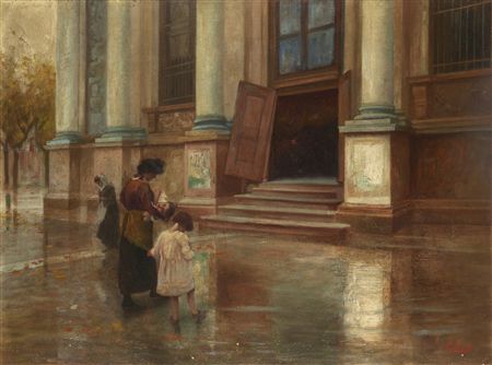 Outside the church