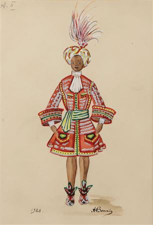 "Costume design, possibly the Moor from Petrushka -1928"