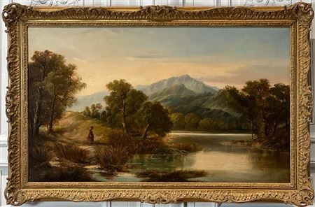 Summer Landscape With Girl At A Pond