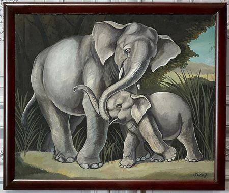 Mother Elephant With Calf